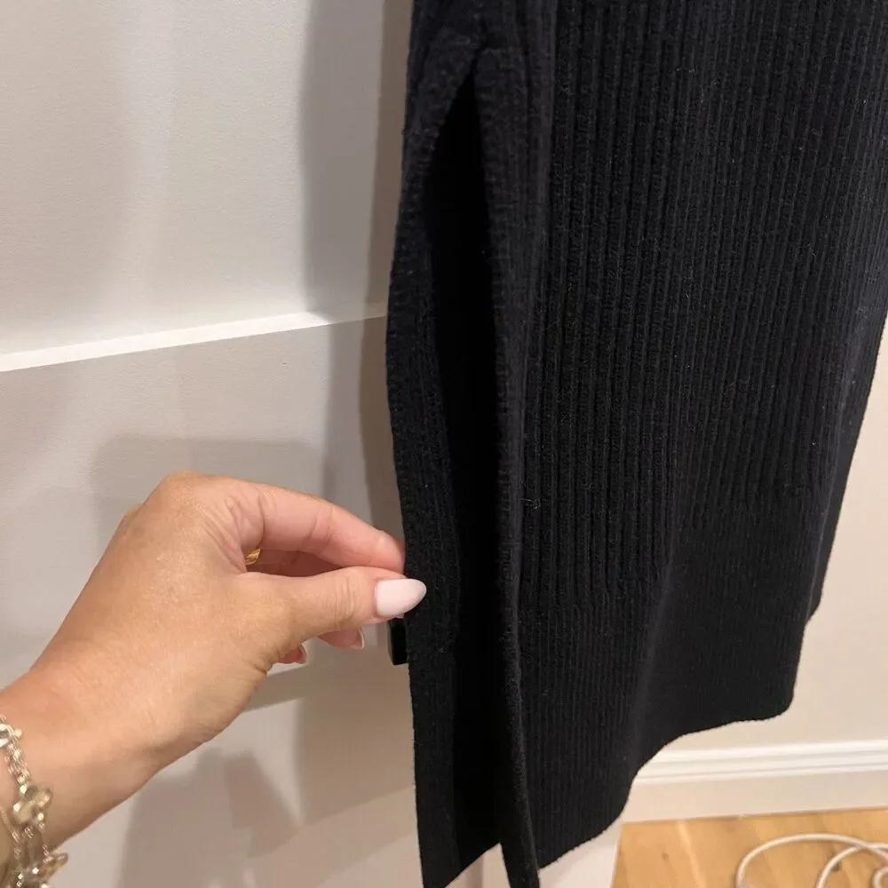 Free People Black Phoebe Sweater Dress in Size Small